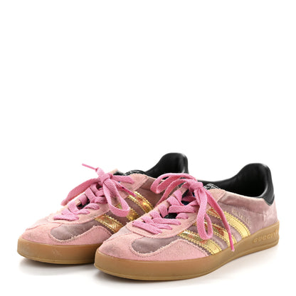 Gucci X ADIDAS Softy Velvet Suede Madeira Demetra Womens Gazelle Sneakers 4.5 Pink Gold 4 of 10