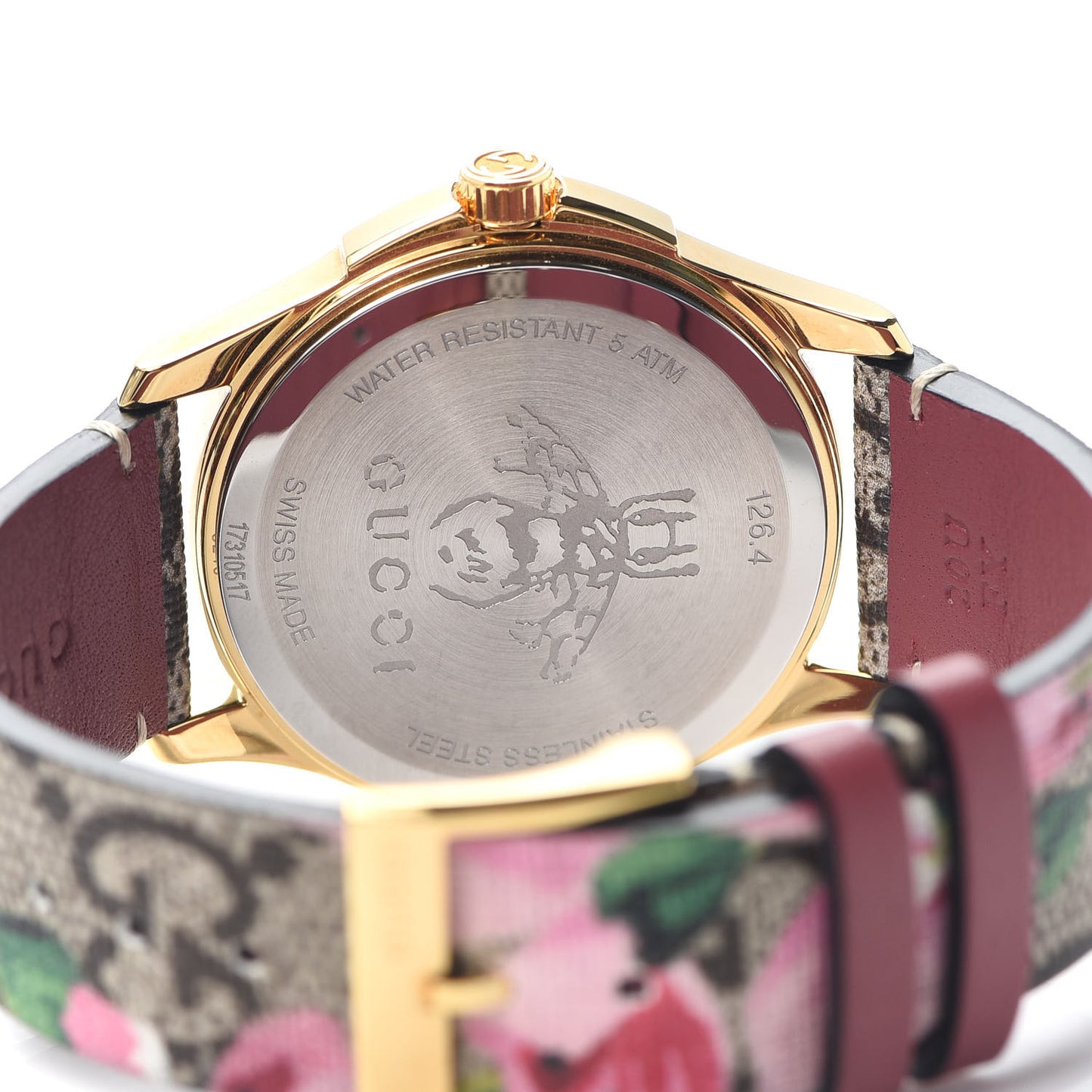 Stainless Steel Canvas 38mm G-Timeless Supreme GG Blooms Quartz Watch Brown
