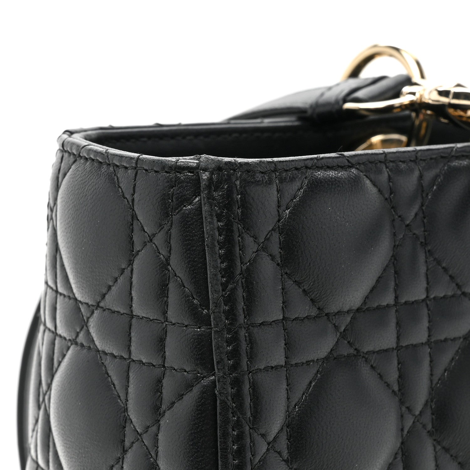 Christian Dior Lambskin Cannage Large Lady Dior Black 12 of 14