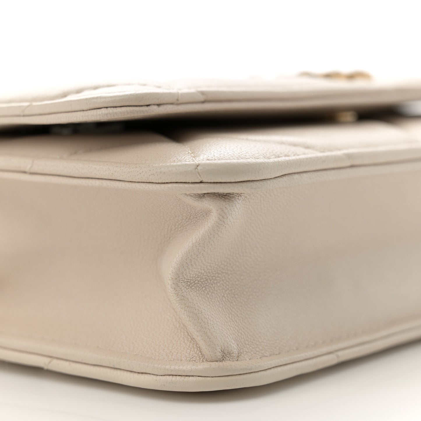 Lambskin Quilted Chanel 19 Wallet On Chain WOC Light Beige