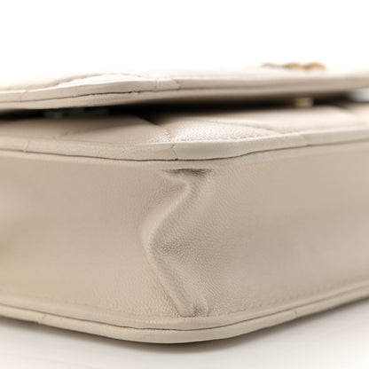 Chanel Lambskin Quilted Chanel 19 Wallet On Chain WOC Light Beige 9 of 11