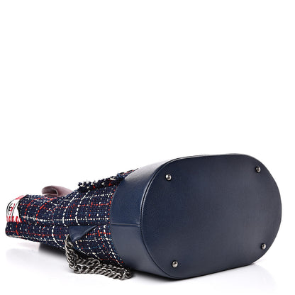 Chanel Tweed Crest Trip Backpack Navy Burgundy 4 of 11