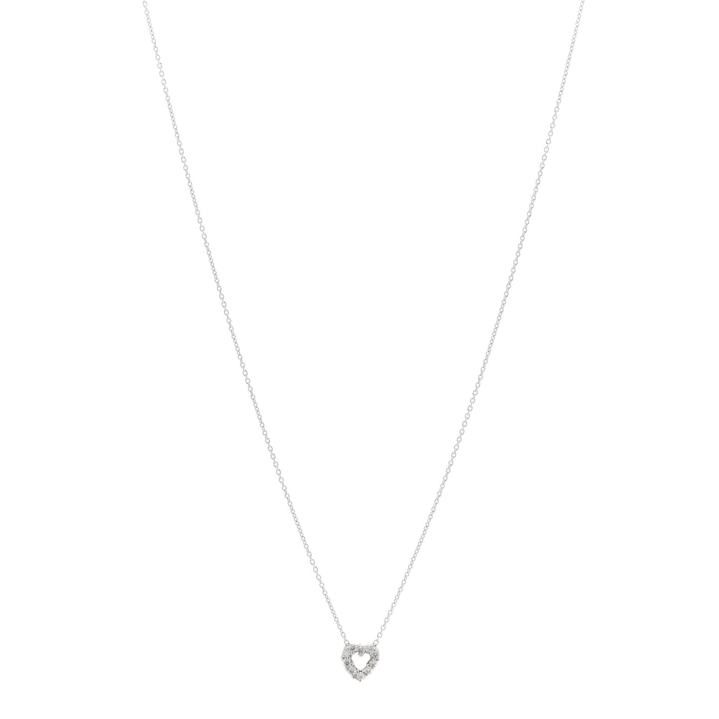 18K White Gold Diamond Tiny Treasures Heart Pendant Necklace
