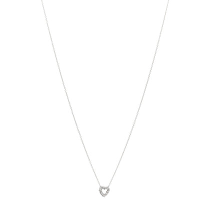 Roberto Coin 18K White Gold Diamond Tiny Treasures Heart Pendant Necklace 1 of 3