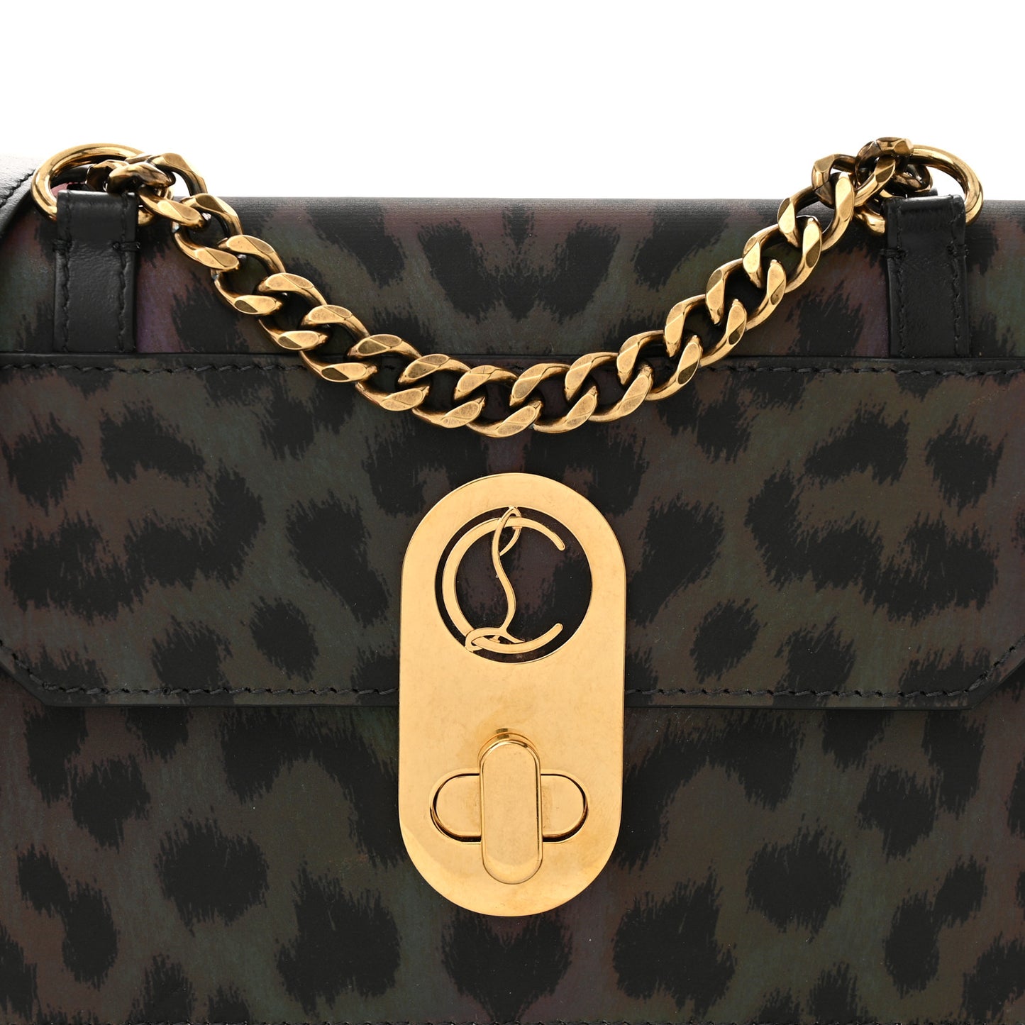 Nylon Reflex Calfskin Leopard Elisa Baguette Multicolor Black