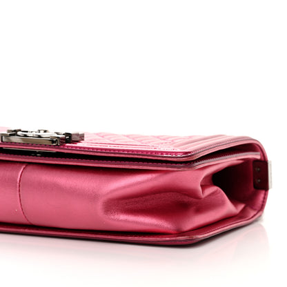 Chanel Metallic Patent Calfskin Quilted Medium Boy Flap Pink 10 of 16