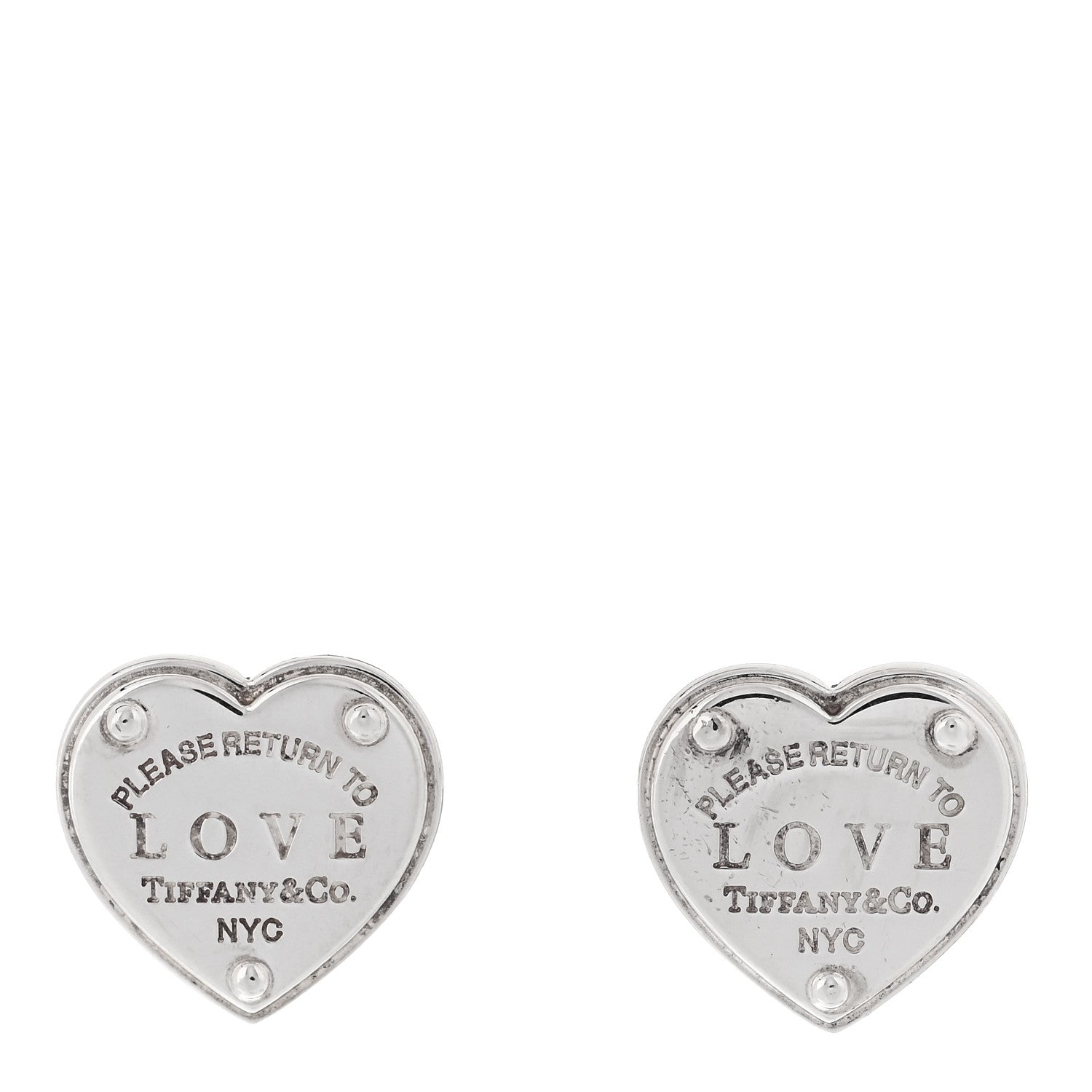 Tiffany Sterling Silver Return to Tiffany Love Heart Earrings 1 of 4