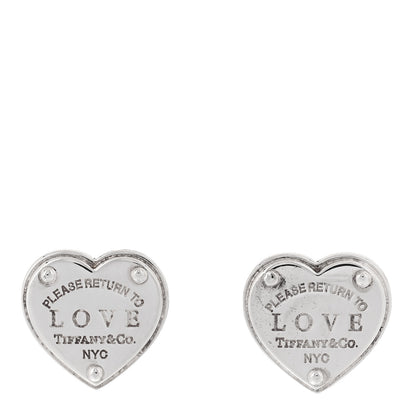 Tiffany Sterling Silver Return to Tiffany Love Heart Earrings 1 of 4