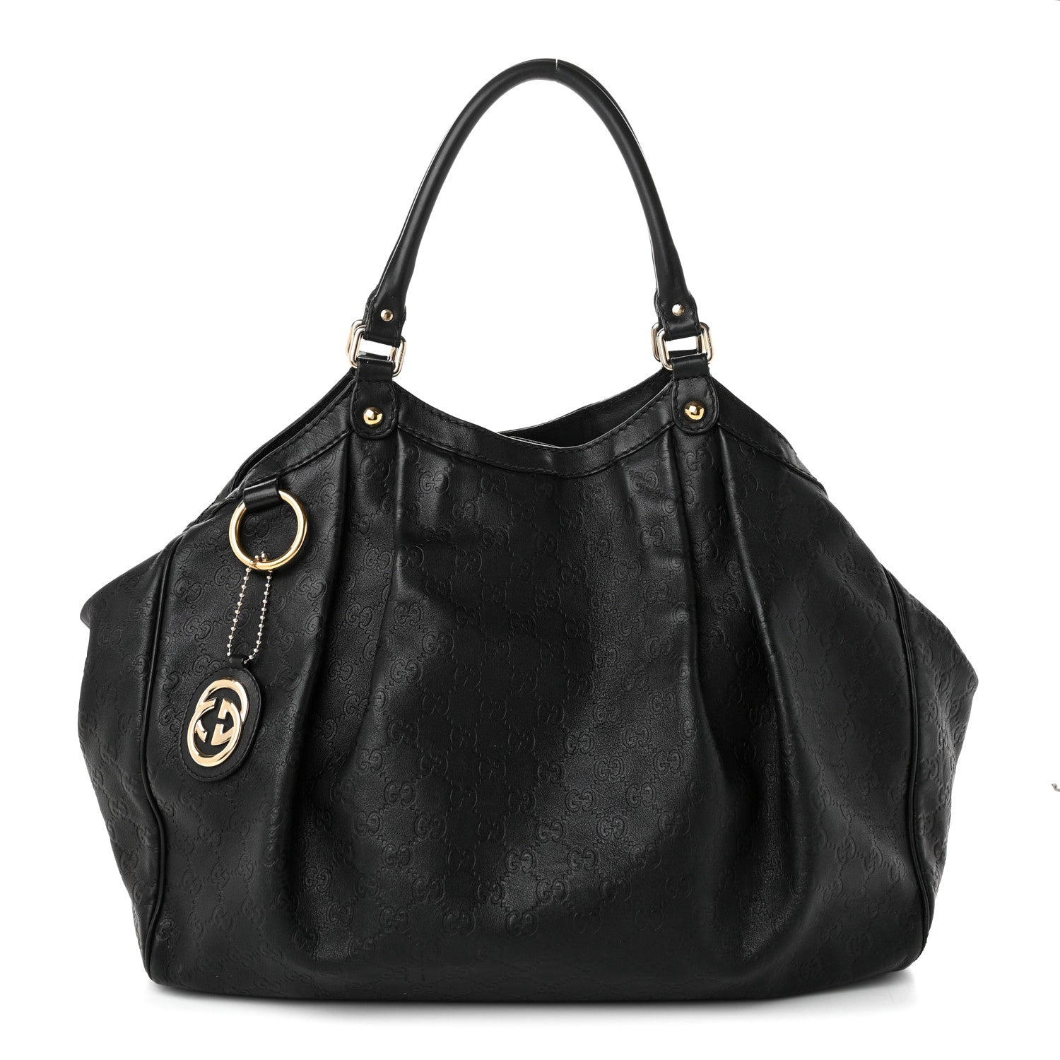 Gucci Guccissima Large Sukey Tote Black 1 of 11