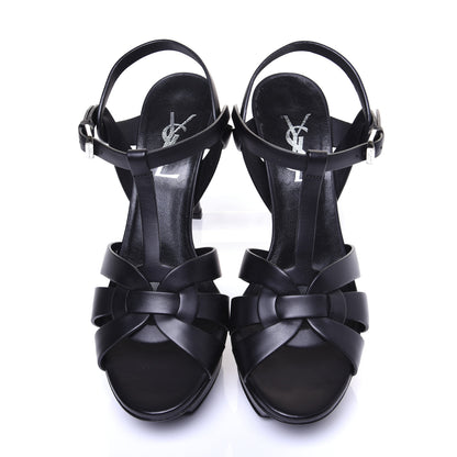Saint Laurent Calfskin Tribute 75 Platform Sandals 36.5 Black 7 of 10