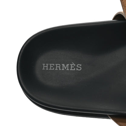 Hermes Suede Goatskin Womens Chypre Sandals 40 Brun Fume Black 7 of 9