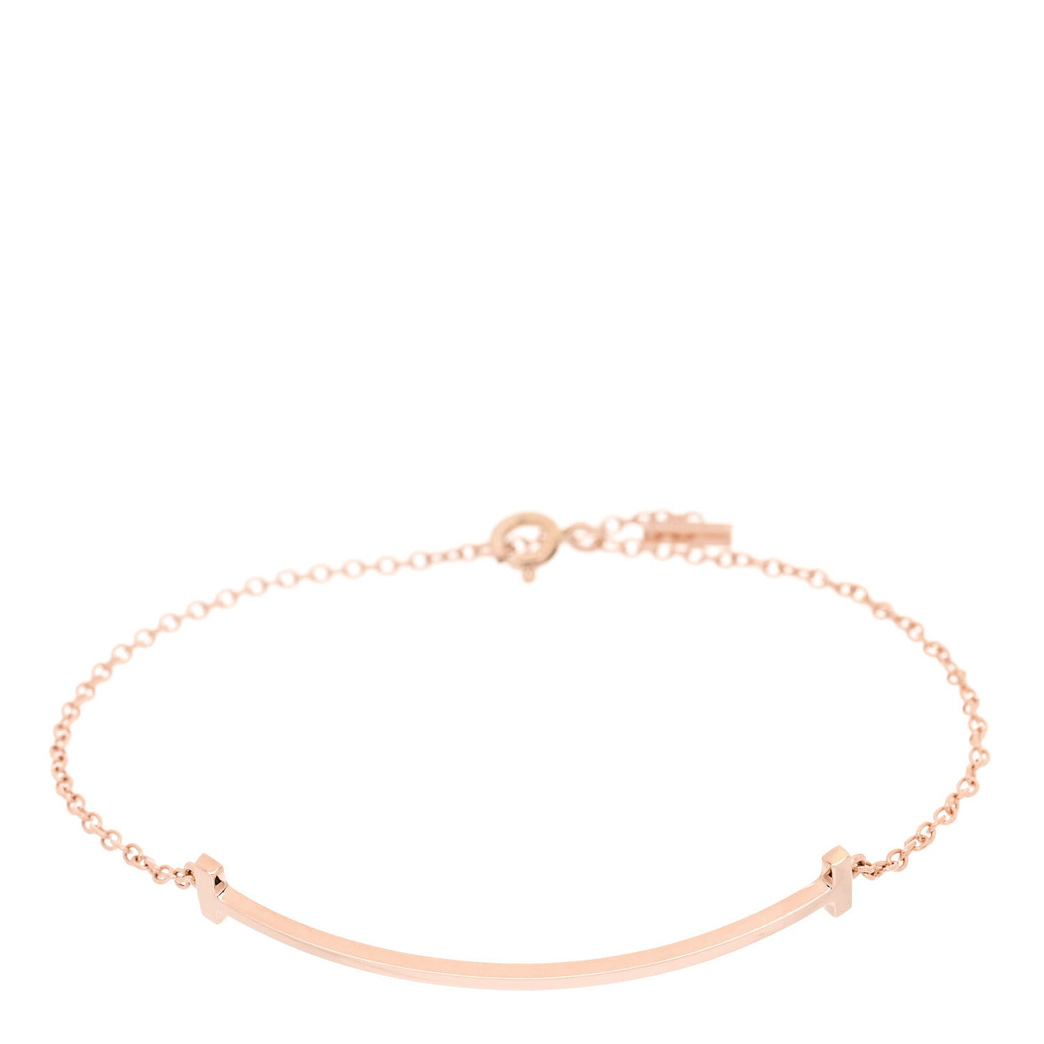Tiffany 18K Rose Gold T Smile Bracelet 1 of 4