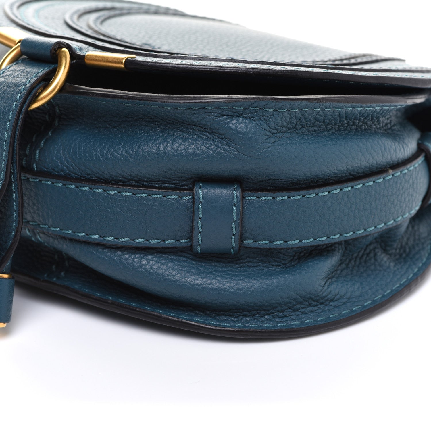 Chloe Calfskin Mini Marcie Round Crossbody Bag Teal 9 of 9