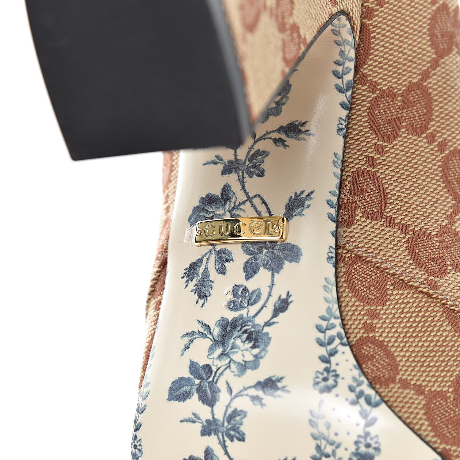 Gucci Monogram GG Victoire 95mm Loafer Pumps 38 Beige Ruggine 8 of 9