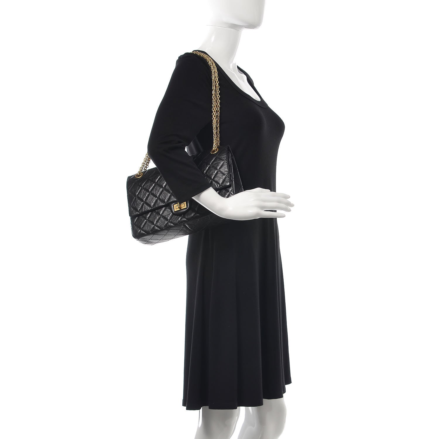 Chanel Aged Calfskin Quilted 2.55 Reissue 226 Flap Black 2 of 7