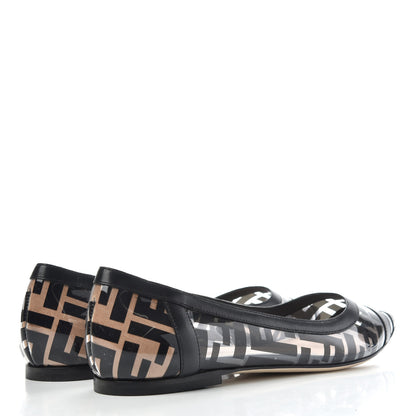 Fendi PVC Calfskin FF Colibri Ballerina Flats 37.5 Black 4 of 9