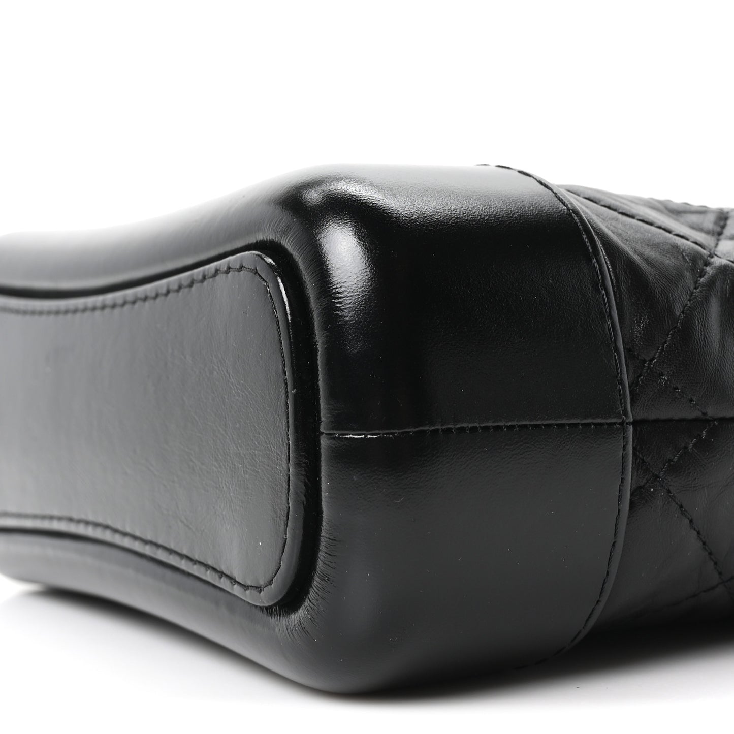 Aged Calfskin Quilted Small Gabrielle Logo Hobo Black