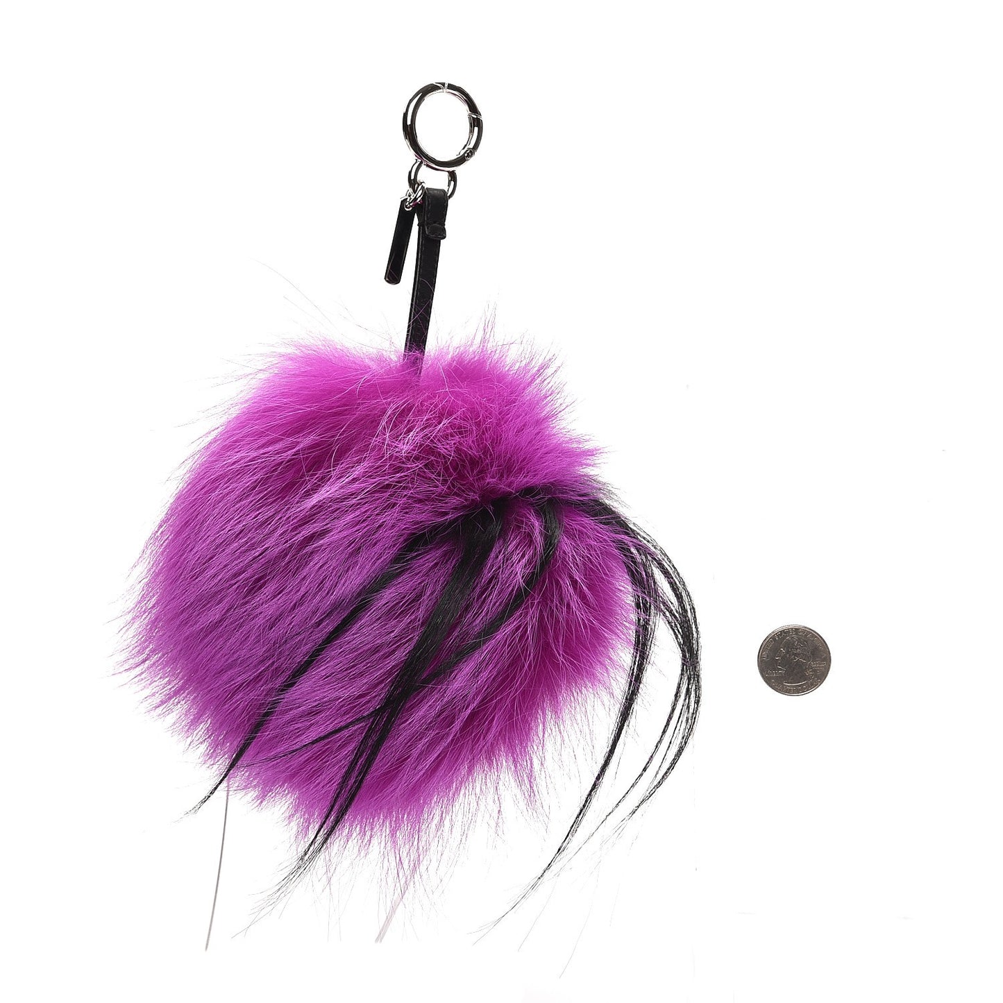 Fox Mink Goat Fur Oret Monster Bag Bug Charm Orchid Black