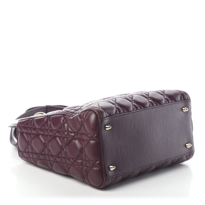 Christian Dior Lambskin Cannage Medium Lady Dior Burgundy 5 of 10
