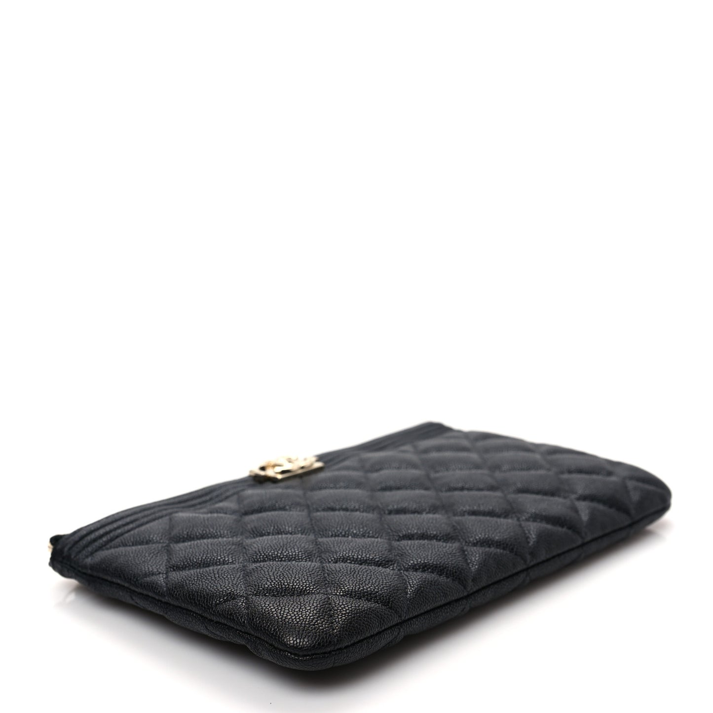Caviar Quilted Small Boy Cosmetic Case Black