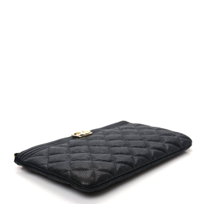 Chanel Caviar Quilted Small Boy Cosmetic Case Black 4 of 6