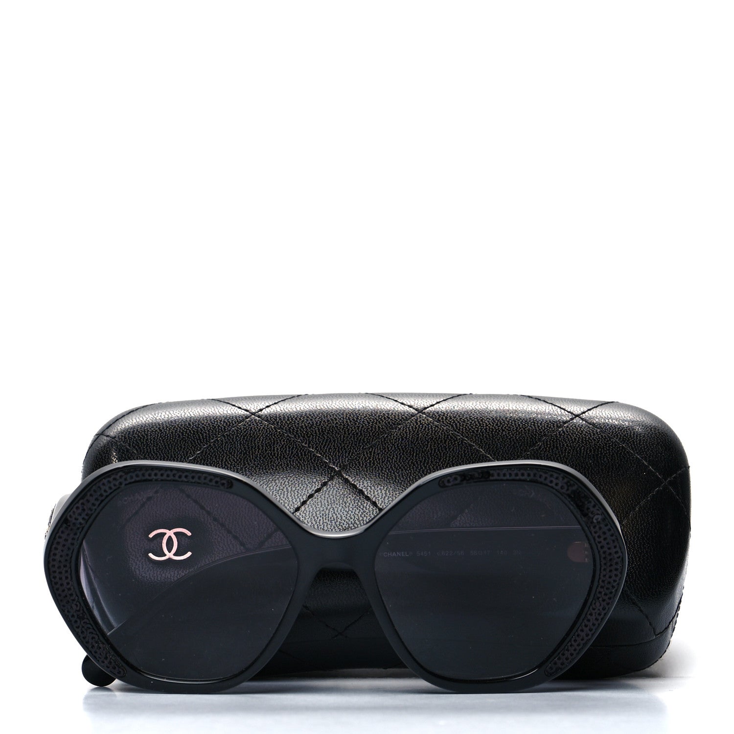 Chanel Acetate Sequin Round Sunglasses 5451 Black 7 of 7