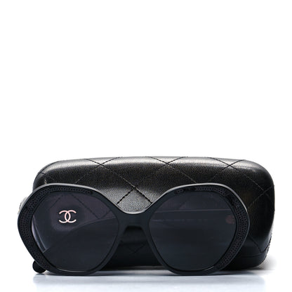Chanel Acetate Sequin Round Sunglasses 5451 Black 7 of 7