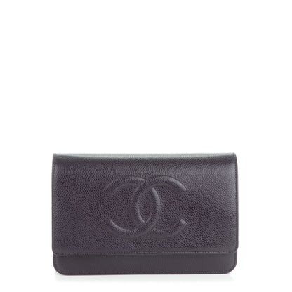 Chanel Caviar Timeless CC Wallet On Chain WOC Purple 1 of 8