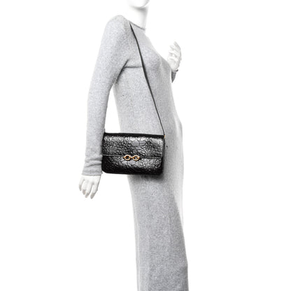 Saint Laurent Shiny Crocodile Embossed Calfskin Le Maillon Satchel Coffee 2 of 10