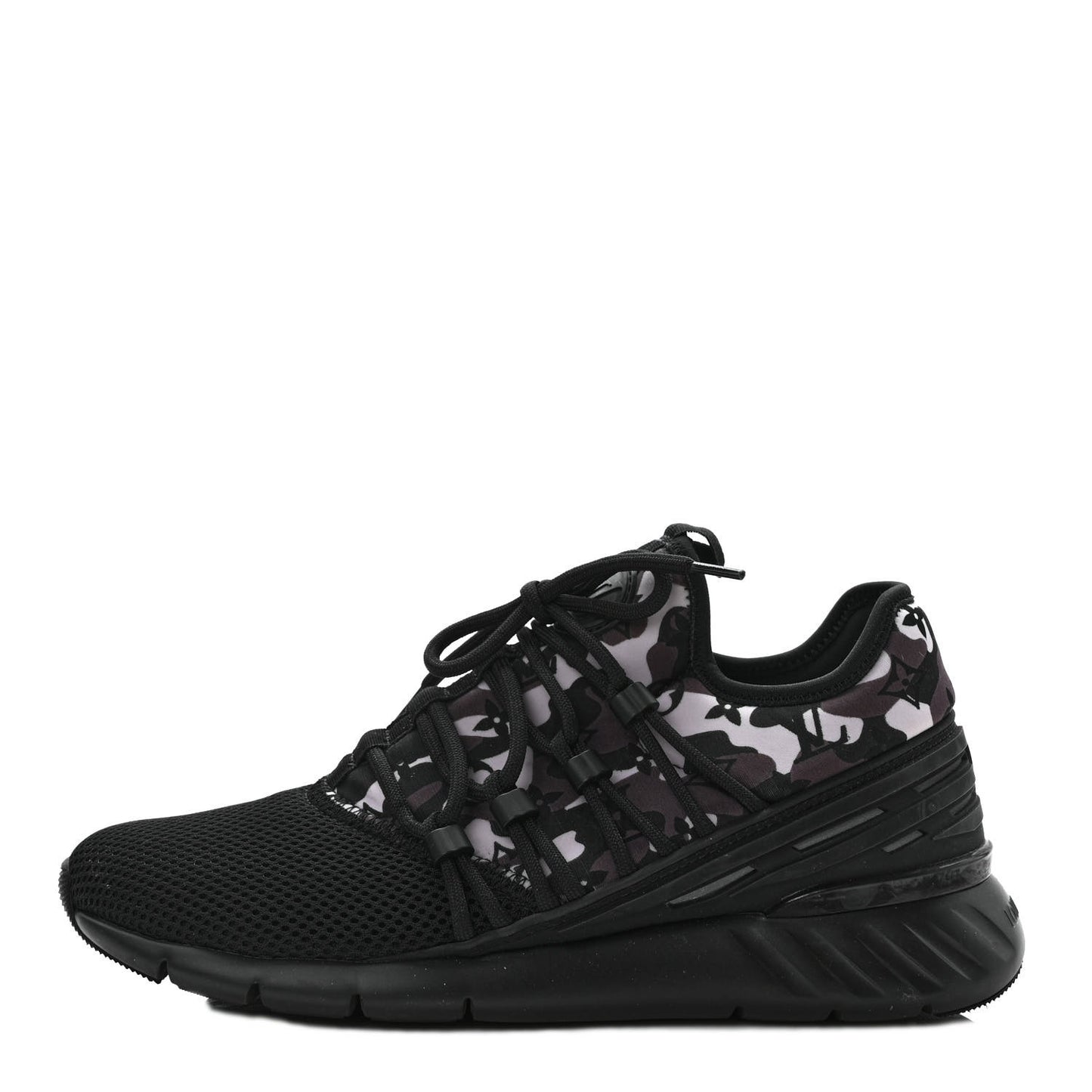 Neoprene Mesh Rubber Monogram Camo Fastlane Low Sneakers 5 Black