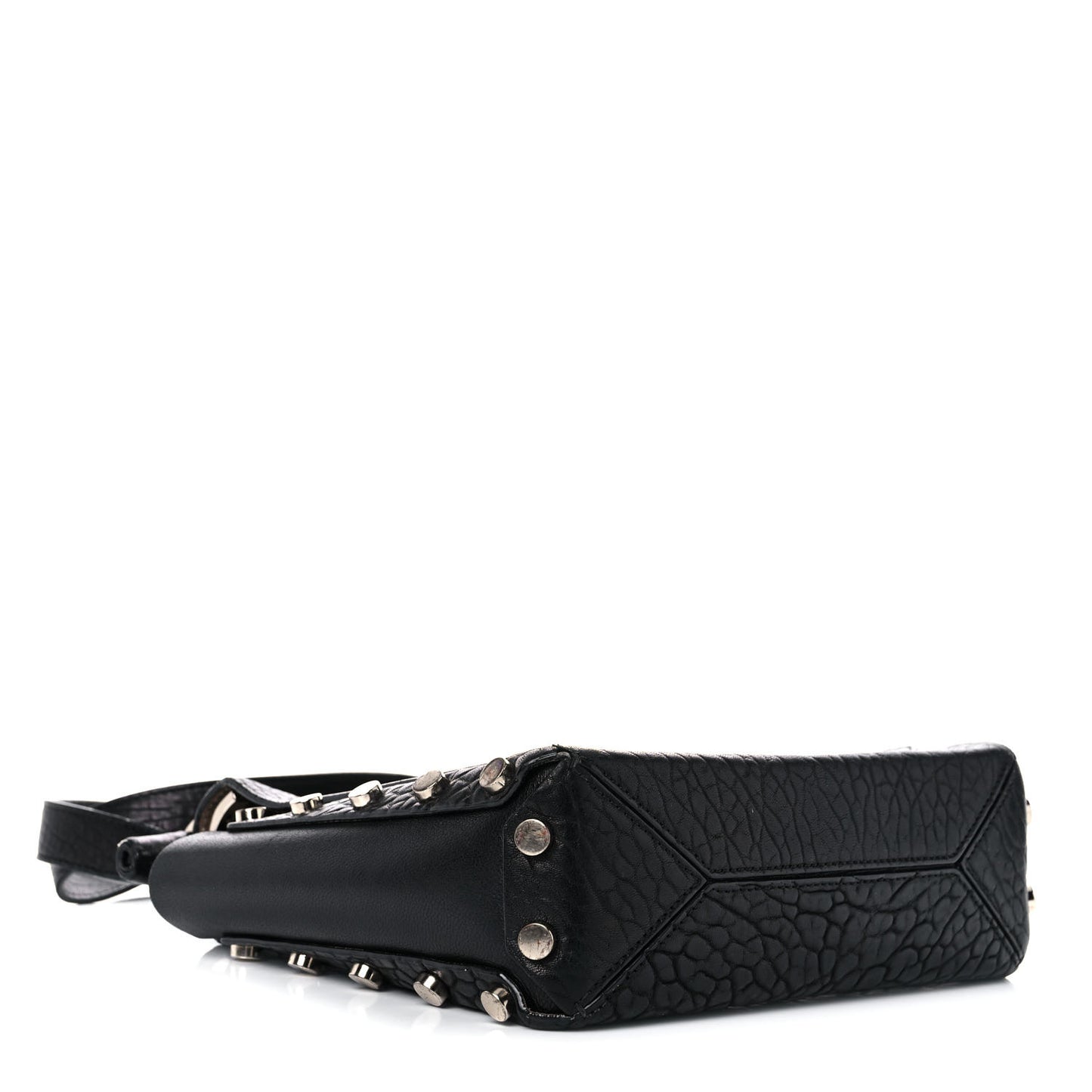 Grainy Calfskin Lockett Shoulder Bag Black