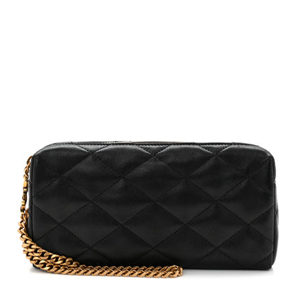 Saint Laurent Lambskin Quilted Cassandre Bijou Pouch Black 1 of 7