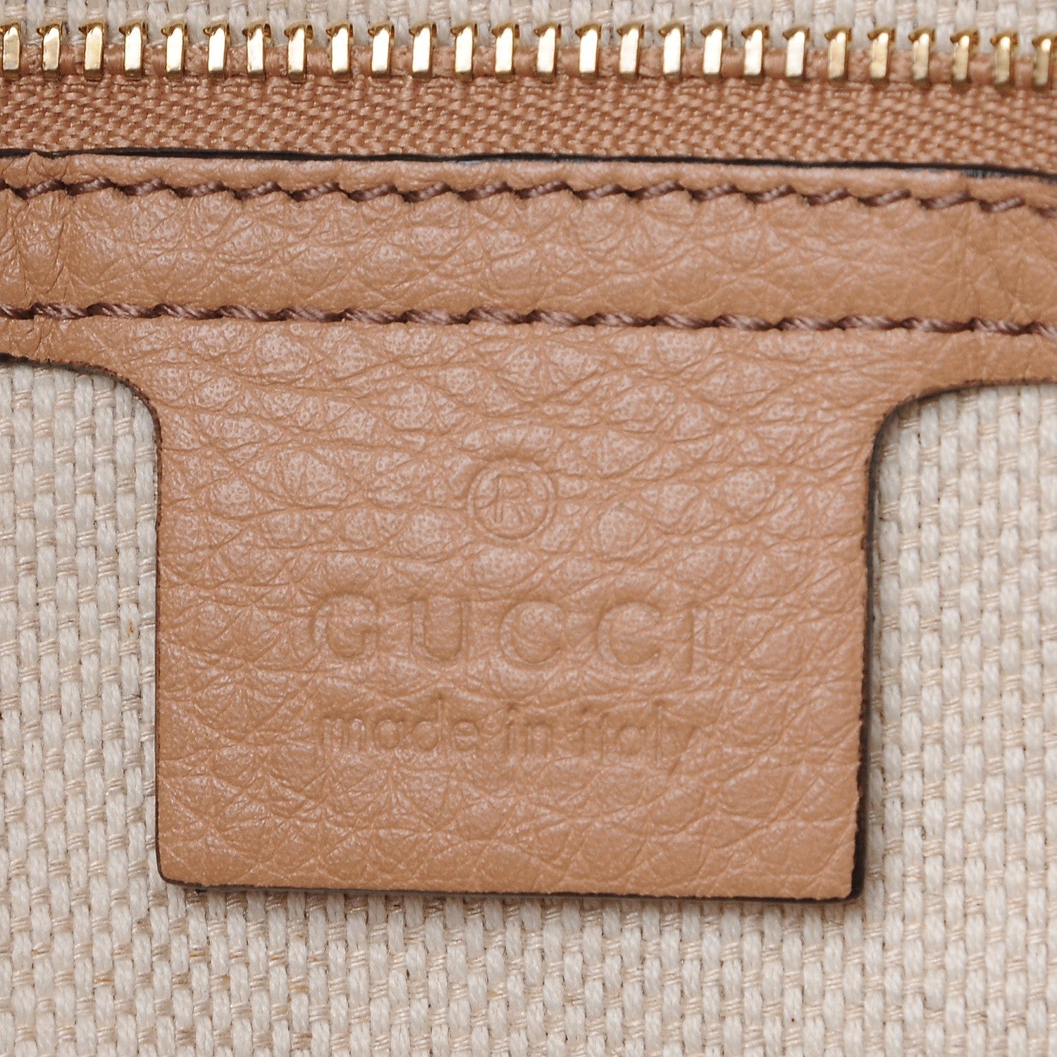Gucci Pebbled Calfskin Medium Soho Chain Shoulder Bag Camelia 6 of 7