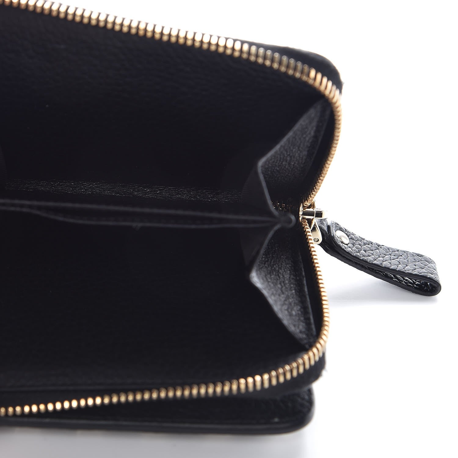 Valentino Garavani Pebbled Calfskin Rockstud Compact Zip Around Wallet Black 6 of 10