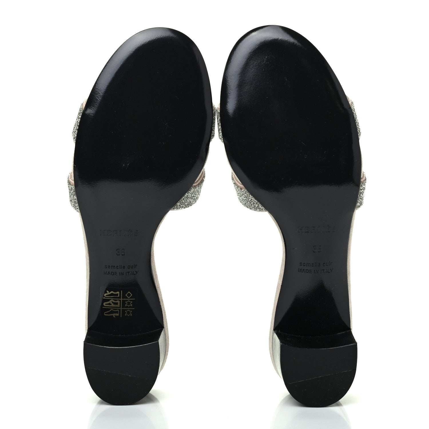 Hermes Suede Goatskin Crystal Oasis Sandals 38 5 of 11