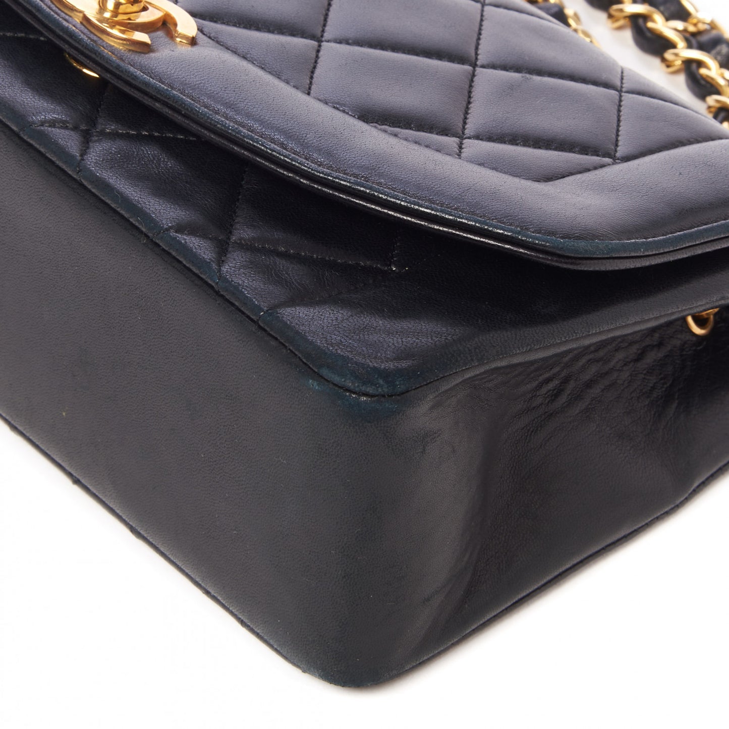 Lambskin Quilted Small Single Flap Black