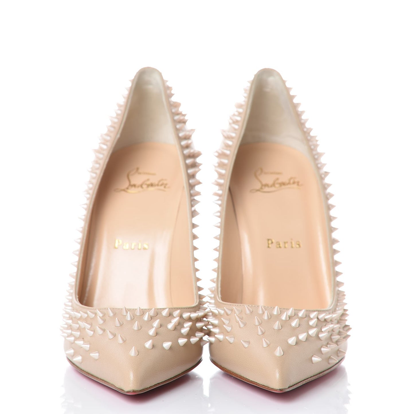 Nappa Studded Escarpic 100 Pumps 37.5 Nude Apricot