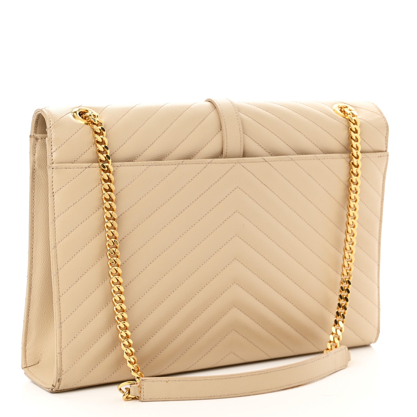 Grain De Poudre Matelasse Chevron Large Monogram Satchel Dark Beige