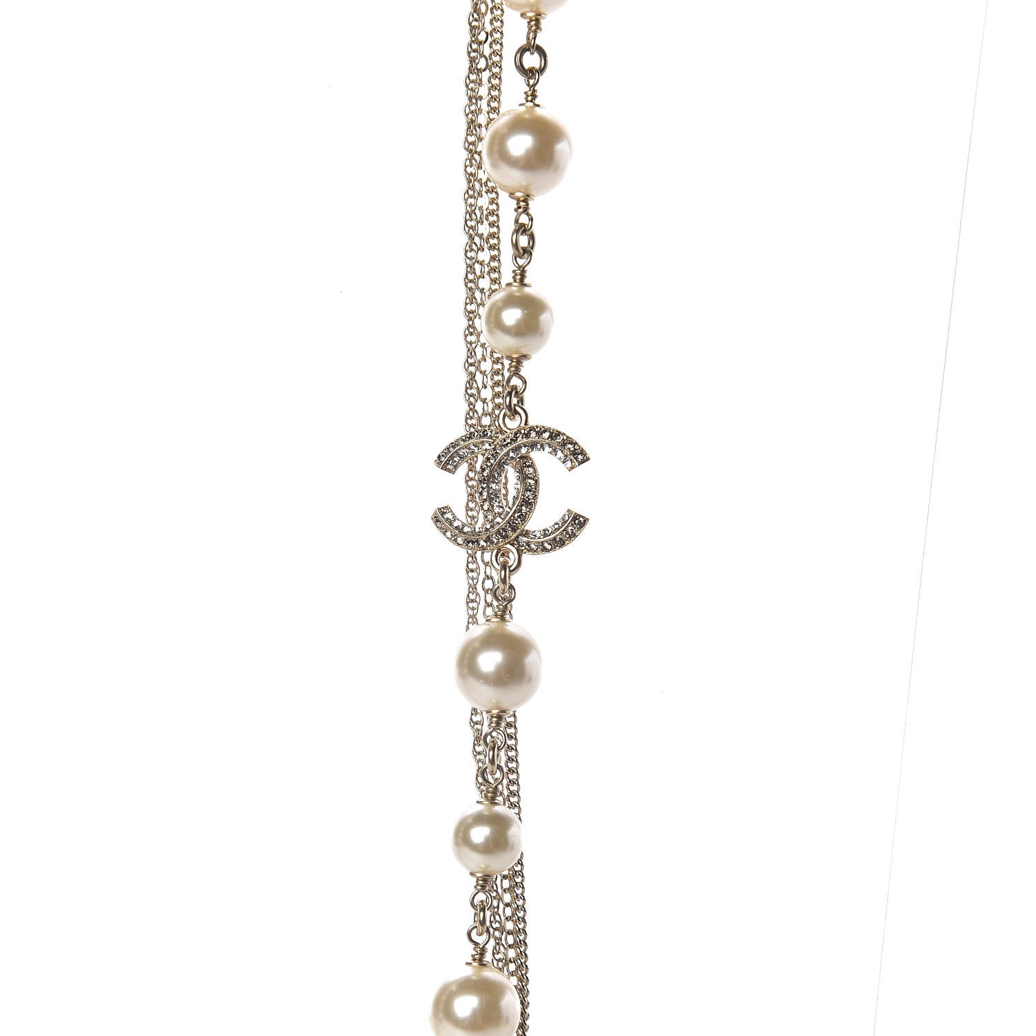 Chanel Pearl Chain CC Multi Strand Necklace Gold 4 of 6