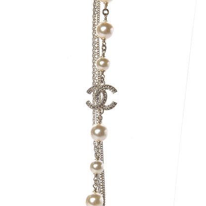 Chanel Pearl Chain CC Multi Strand Necklace Gold 4 of 6