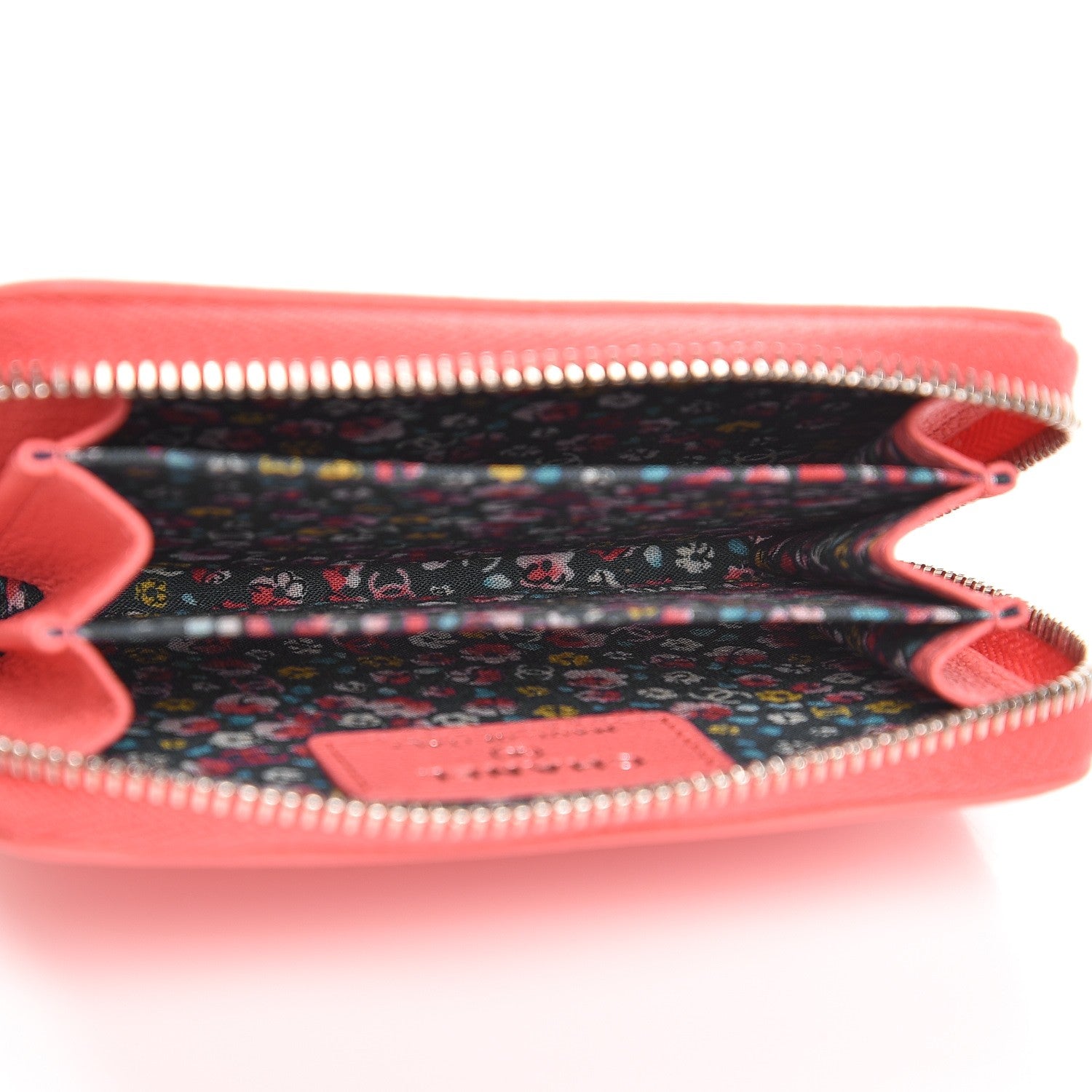 Chanel Goatskin Zip Around Coin Purse Wallet Coral 5 of 8