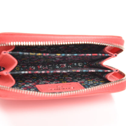 Chanel Goatskin Zip Around Coin Purse Wallet Coral 5 of 8