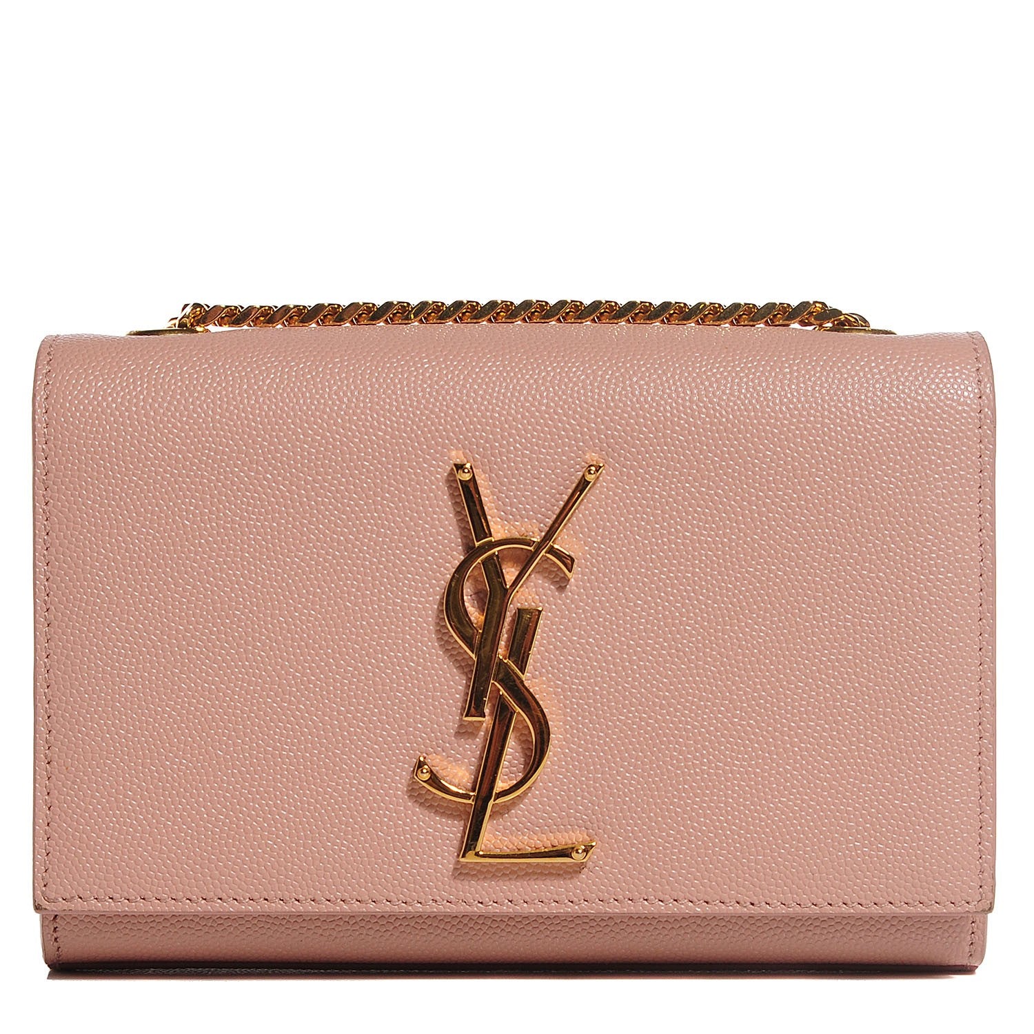 Saint Laurent Grain De Poudre Small Classic Monogram Satchel Pale Pink 1 of 8