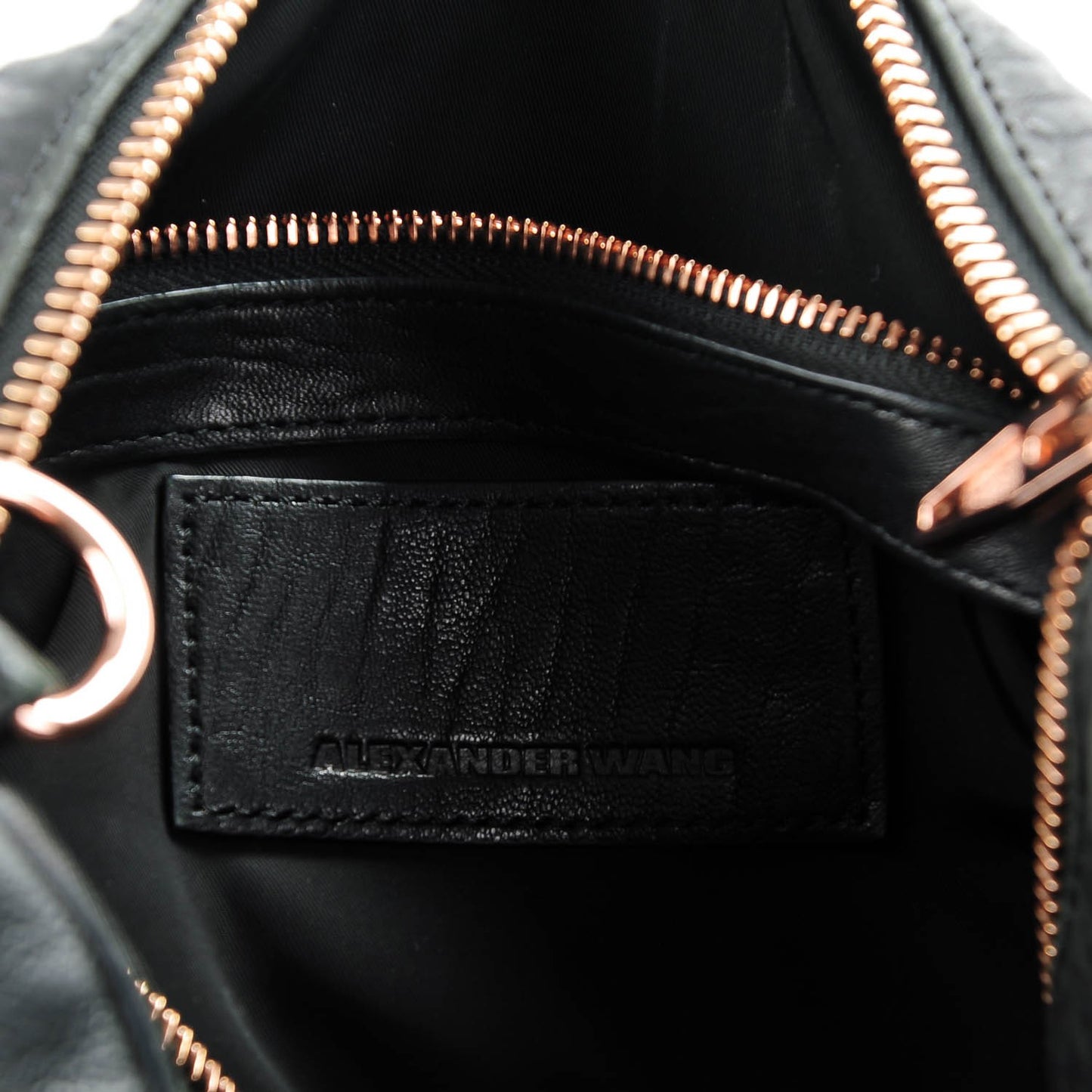 Pebbled Lambskin Rocco Black Rose Gold Hardware