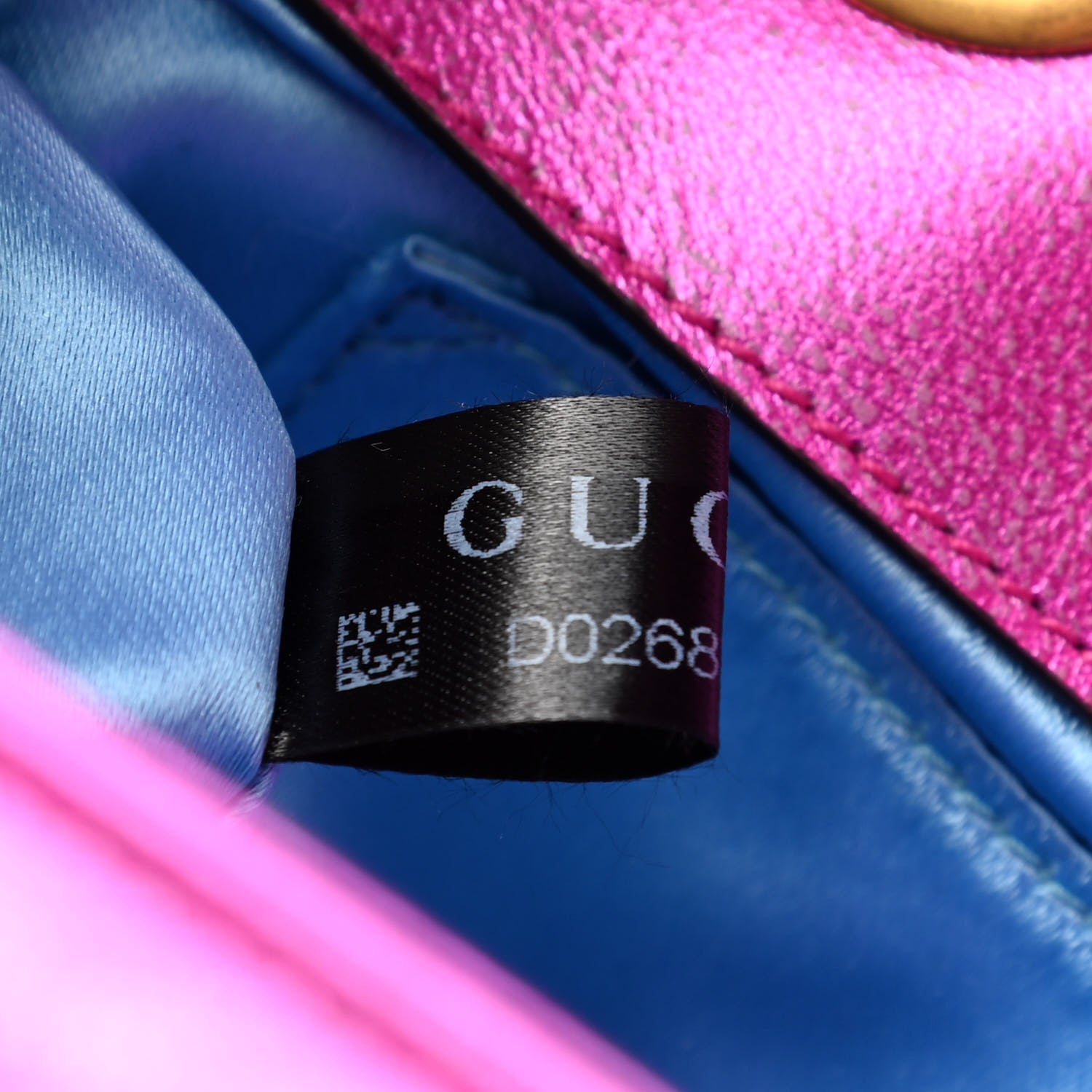 Gucci Metallic Calfskin Matelasse Mini GG Marmont Shoulder Bag Fuchsia 8 of 12