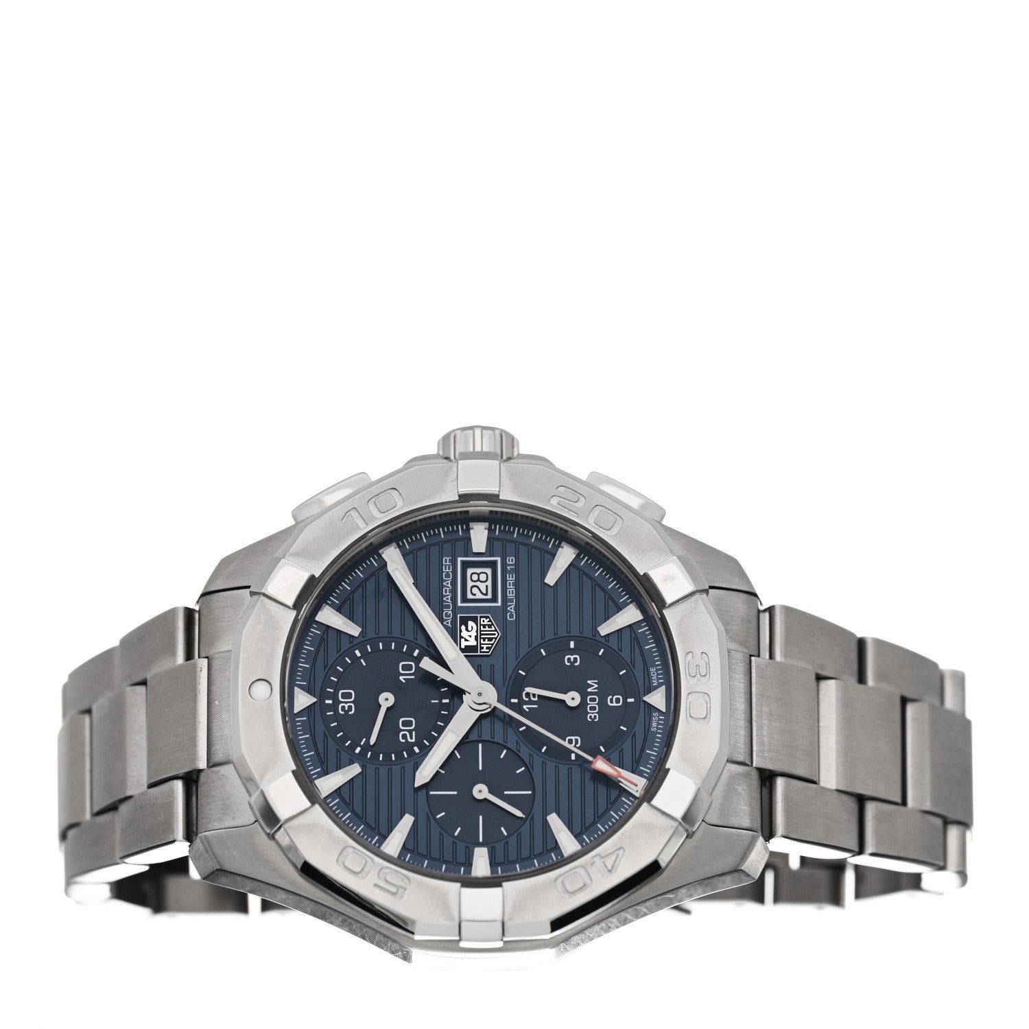 Tag Heuer Stainless Steel 43mm Aquaracer 300M Chronograph Automatic Watch Blue CAY2112 2 of 5