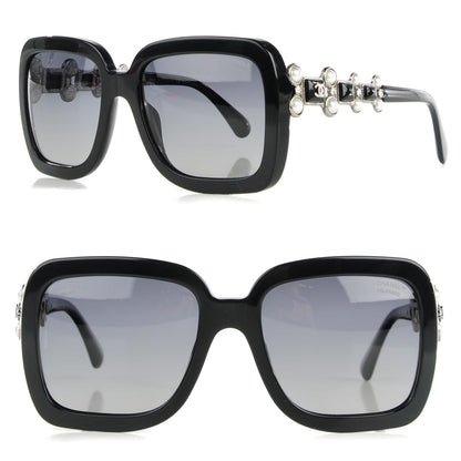 Chanel Pearl Crystal Bijoux Polarized Sunglasses 5335-H-B Black 1 of 7