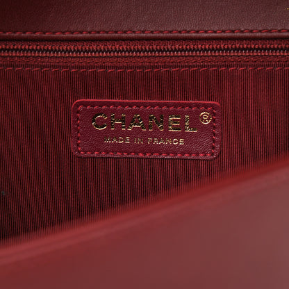 Chanel Lambskin Quilted New Medium Boy Flap Dark Red 6 of 16
