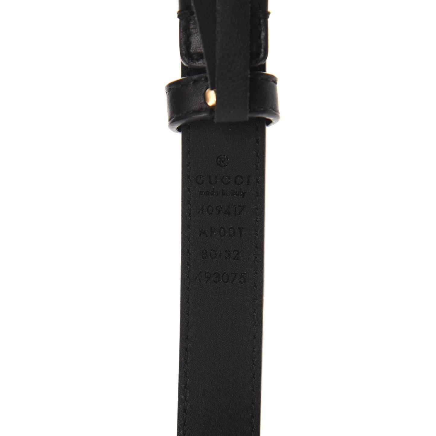 Calfskin Double G 20mm Belt 80 32 Black
