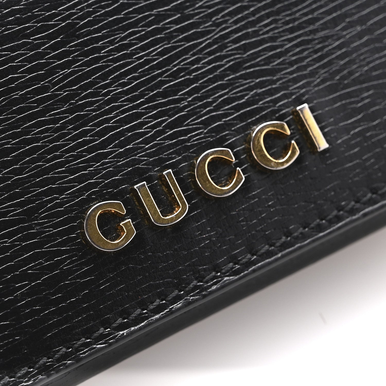 Gucci Azalea Calfskin Script Card Case Black 9 of 10